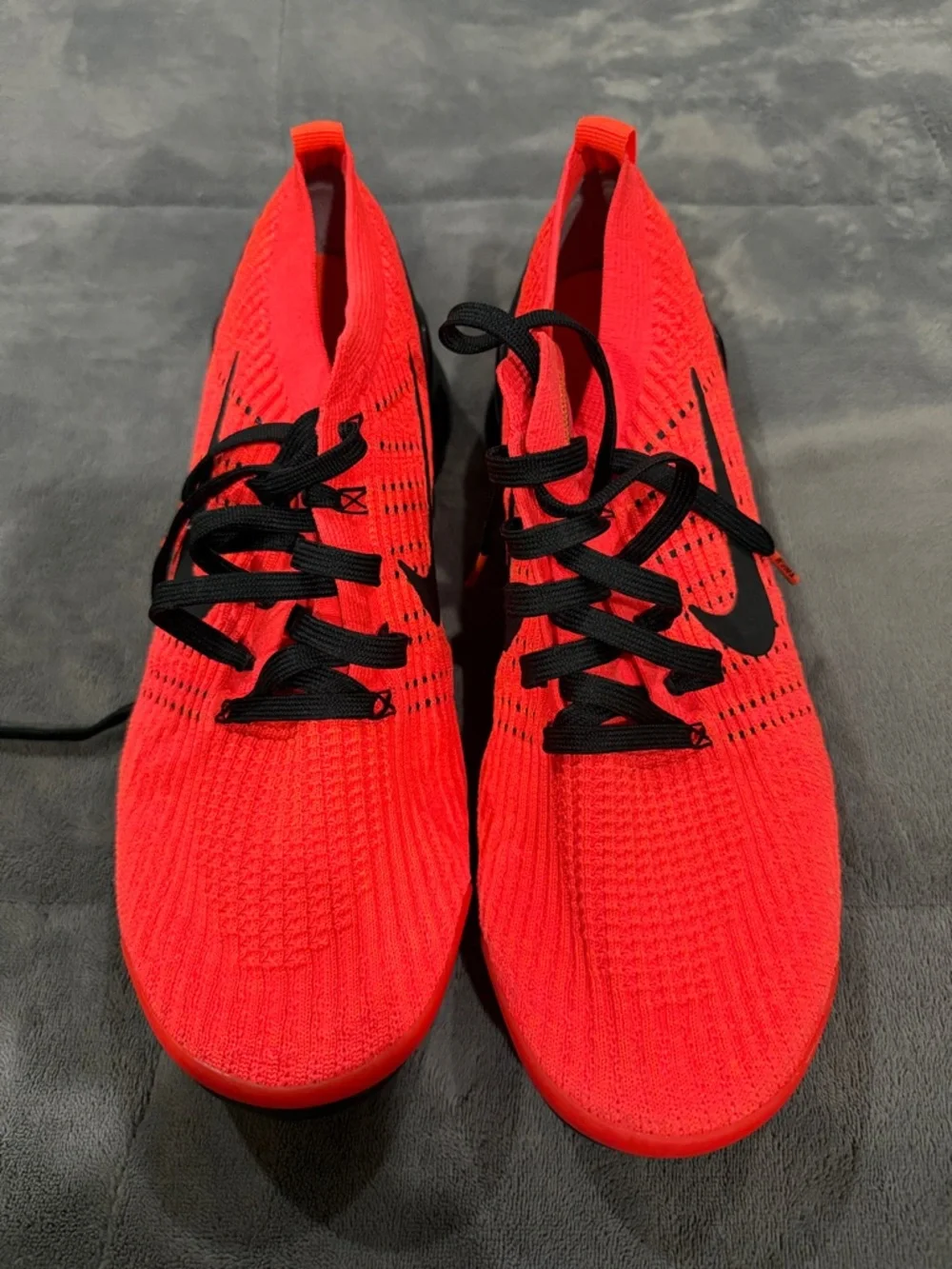 Nike Men’s Flyknit Sneakers - Bright Reddish orange with Black Accents